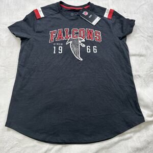 Nike Atlanta Falcons T Shirt Women's Large Black‎ Graphic 1966 Logo NFL Football